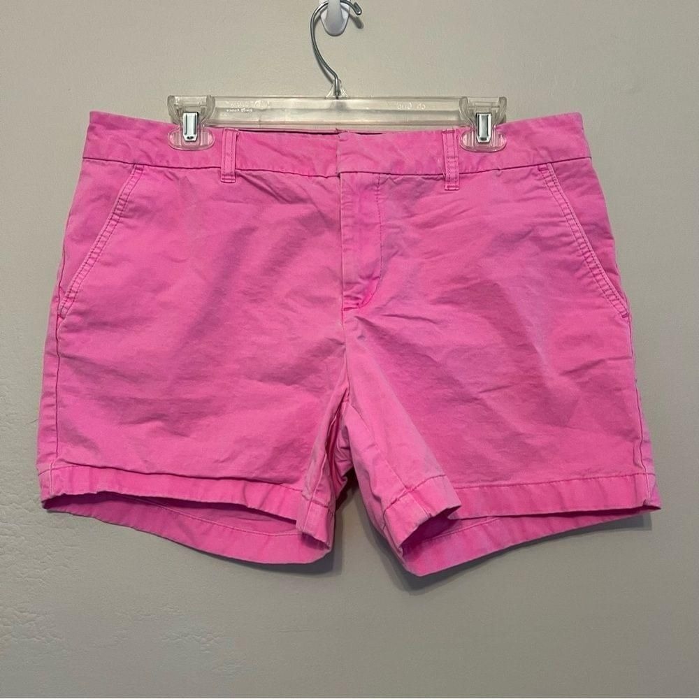 Tommy Hilfiger Womens Hot Pink Chino‎ Shorts Size 12 Mid Rise Stretch Cotton